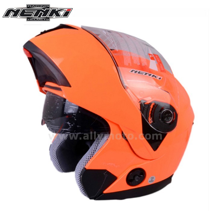 129 Nenki Full Face Helmet Men Women Street Motorbike Racing Modular Flip Up Dual Visor Sun Shield Lens@3